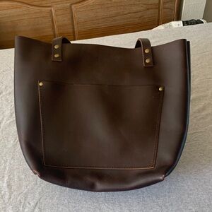 Elegant Brown Leather Tote Bag
